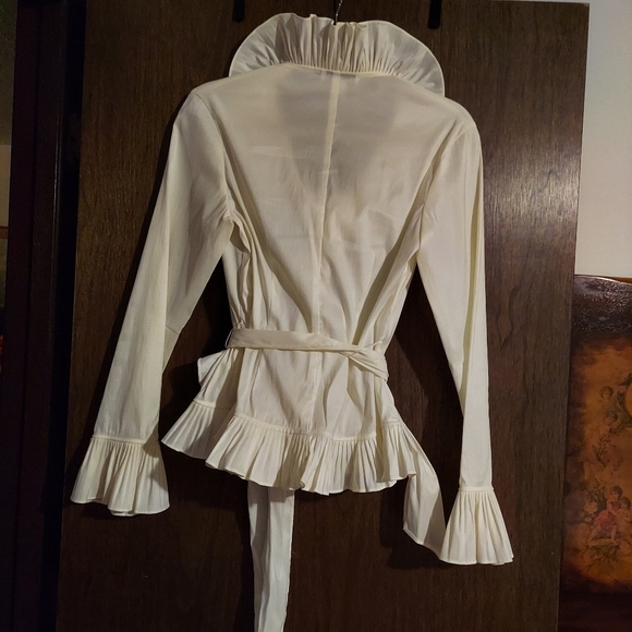 Isadora blouse with Ruffle flounces and Long belt. Medium - Picture 2 of 11